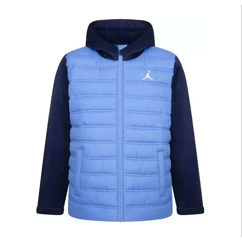 #619. Jordan YOUTH Legend Blue Hybrid Hooded Jacket NWT